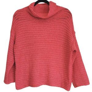AERI COZY Pink turtle neck boxy sweater thick knit XS/S pink boxy